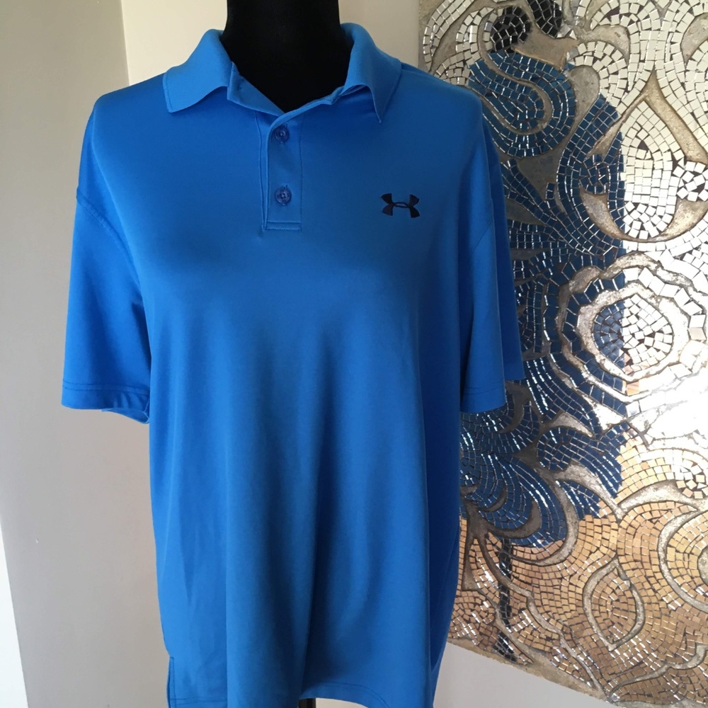 Under Armour Blue Polo Loose Heat Gear